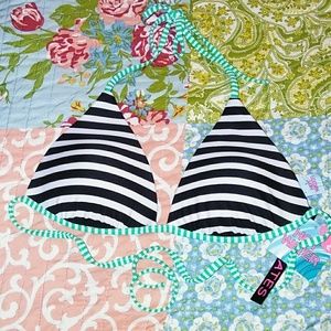 Multi stripe Halter Push-up Bikini Top New